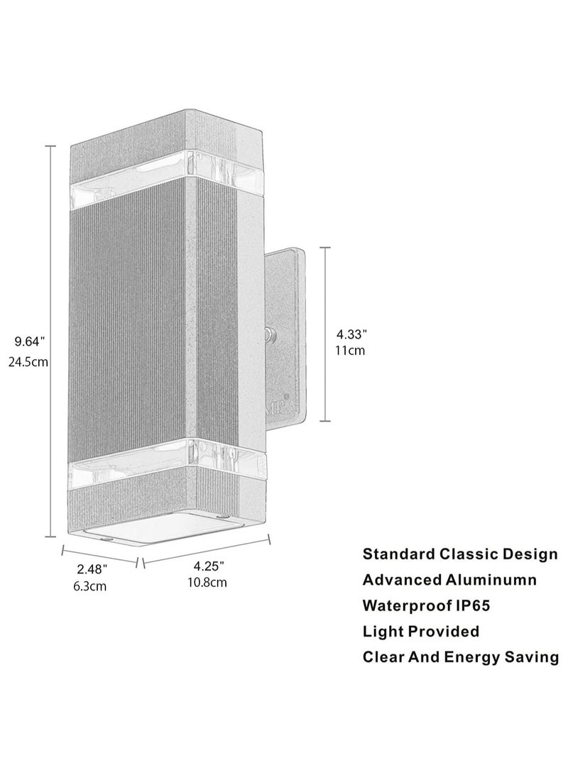 LOOPITYS Modern LED outdoor wall lamp, Outdoor lights, doorway lighting, outdoor wall lights，wall mounted from dusk to dawn, aluminum waterproof, black, color temperature 3000K warm light, front door light, porch, courtyard, wall mounted lighting fixtures - Image 3