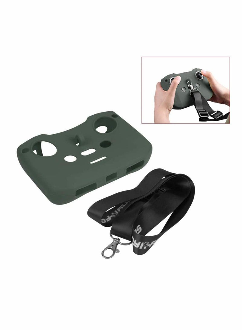 Remote Controller Protective for DJI Mavic Air 2, Silicone Shock-Proof Cover Anti-Choc Bag Case Skin Anti-scratch with Lanyard 2 Control-Green - Image 5