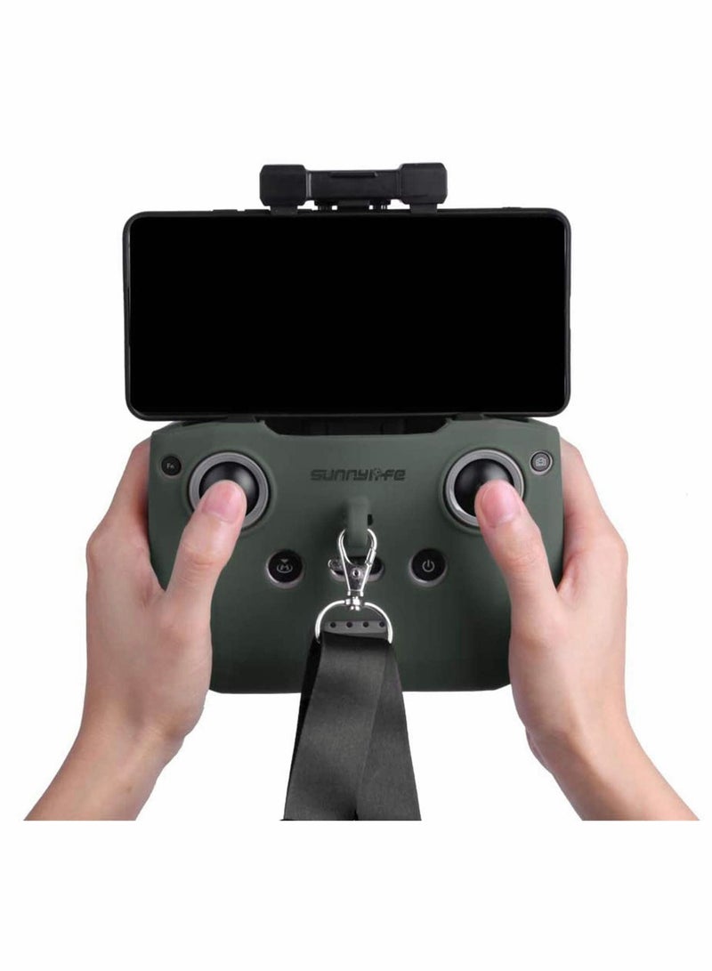 Remote Controller Protective for DJI Mavic Air 2, Silicone Shock-Proof Cover Anti-Choc Bag Case Skin Anti-scratch with Lanyard 2 Control-Green - Image 3