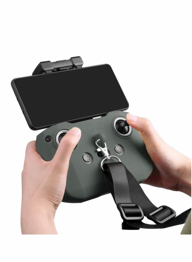 Remote Controller Protective for DJI Mavic Air 2, Silicone Shock-Proof Cover Anti-Choc Bag Case Skin Anti-scratch with Lanyard 2 Control-Green - Image 4