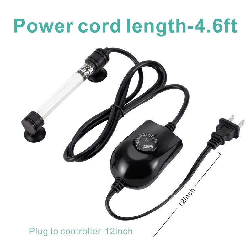 hygger 50W Mini Inline Quartz Glass Aquarium Heater with External Controller, Adjustable Submersible Betta Fish Tank Thermostat for 5-15 Gallon - Image 4