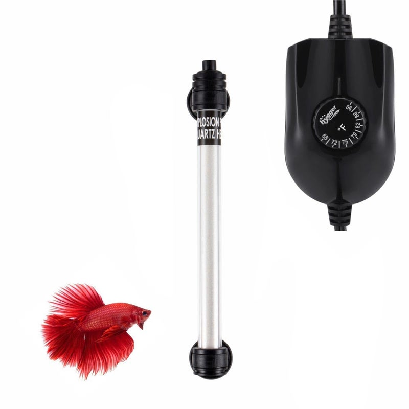 hygger 50W Mini Inline Quartz Glass Aquarium Heater with External Controller, Adjustable Submersible Betta Fish Tank Thermostat for 5-15 Gallon - Image 1