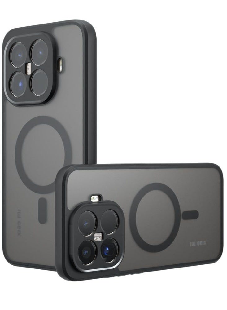 عام Magnetic Case for Xiaomi 15T Pro 【Support Wireless Charging】 Frosted Matte Translucent Black Case Anti-Yellowing Airbag Protection PC+TPU Shockproof Cover - Image 1