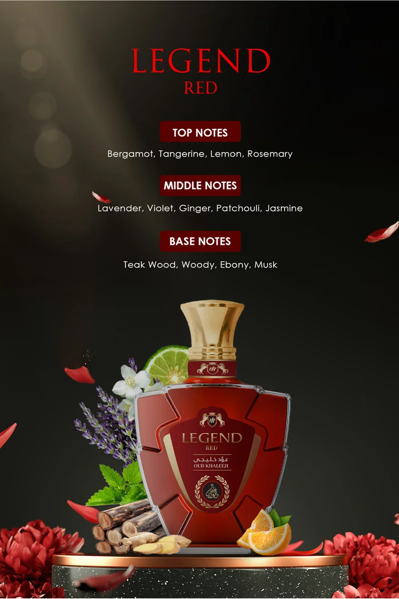 عود خليجي Legend Red 100 ML - Citrus, Spicy