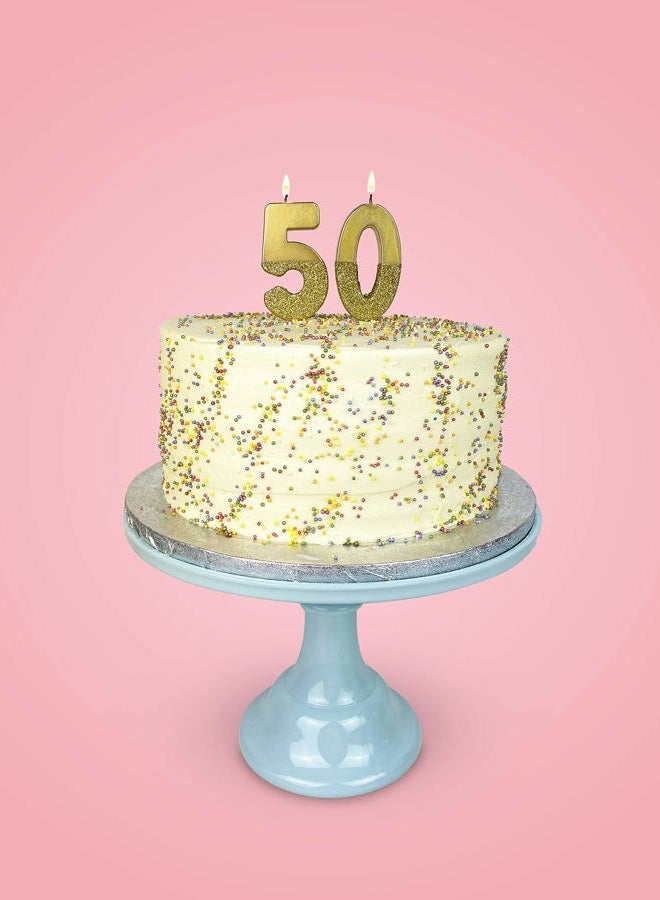 Talking Tables We Heart Birthdays Number 5 Glitter Candle, Gold - Image 5