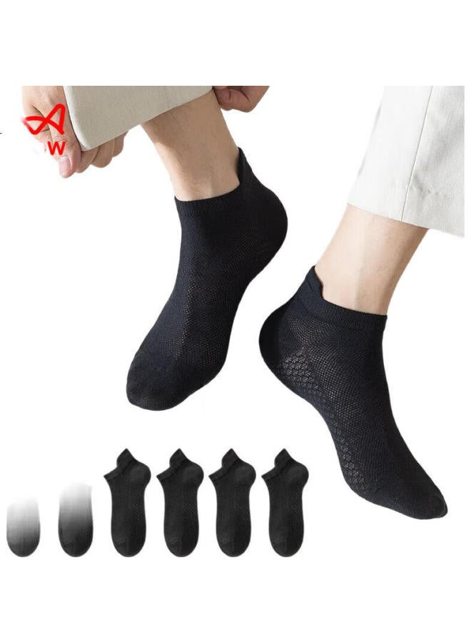 MIIOW Maoren 6 Pairs Of Men'S Socks, 100% Pure Cotton, Antibacterial, Odor-Resistant, Ear-Loop Mesh Boat Socks, Breathable Sports Socks - Image 2