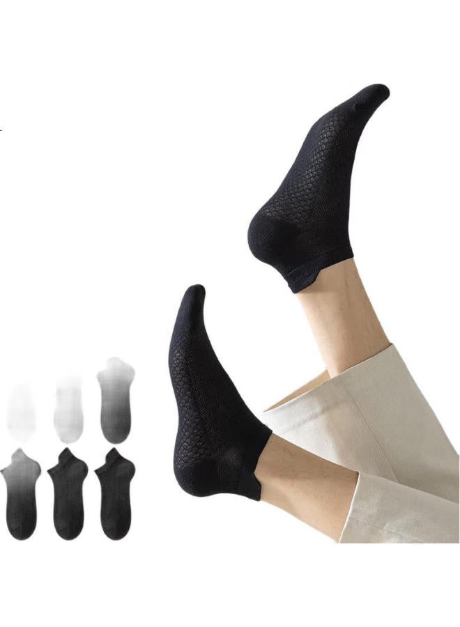 MIIOW Maoren 6 Pairs Of Men'S Socks, 100% Pure Cotton, Antibacterial, Odor-Resistant, Ear-Loop Mesh Boat Socks, Breathable Sports Socks - Image 3