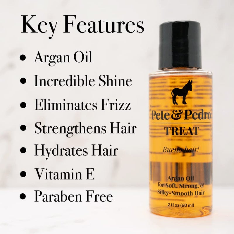 Pete & Pedro TREAT - Argan Oil Moisturizing Hair Treatment | Keeps Hair Soft, Strong, Frizz-Free, Silky, & Shiny | Helps Dry & Damaged Skin, Nails, & Cuticles | As Seen on Shark Tank, 2 oz. - Image 2