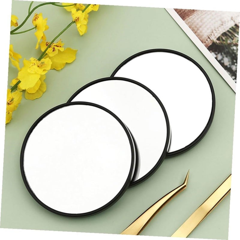 10x Magnifying Makeup Mirror Set 5pcs with Dual Suction Cups Black Plastic Cosmetic Mirrors for Bathroom Vanity and Travel - Image 5