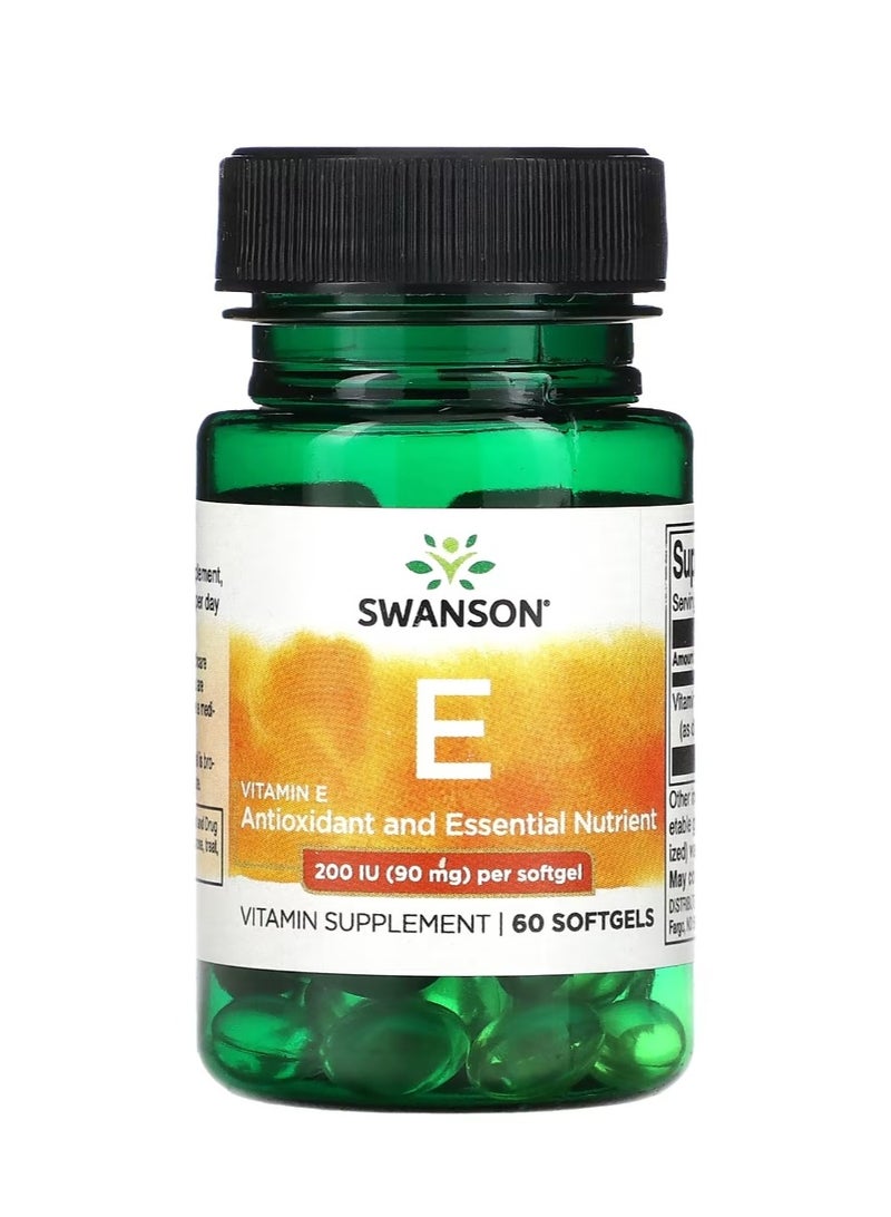 سوانسون فيتامين هـ 90 مجم (200 وحدة دولية) 60 كبسولة هلامية - Image 1