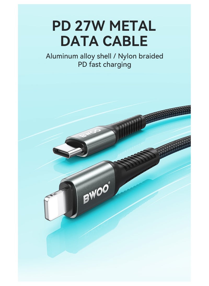 BWOO Type-C To Lightning Fast Charging Data Cable Black - Image 4