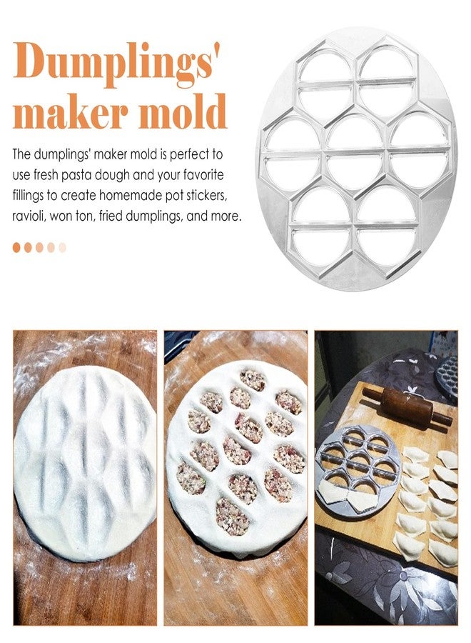 Luxshiny 14-Hole Aluminum Alloy Dumpling Mold Maker for Homemade Russian Pelmeni Ravioli Pot Stickers Kitchen Dough Press Tool - Image 4