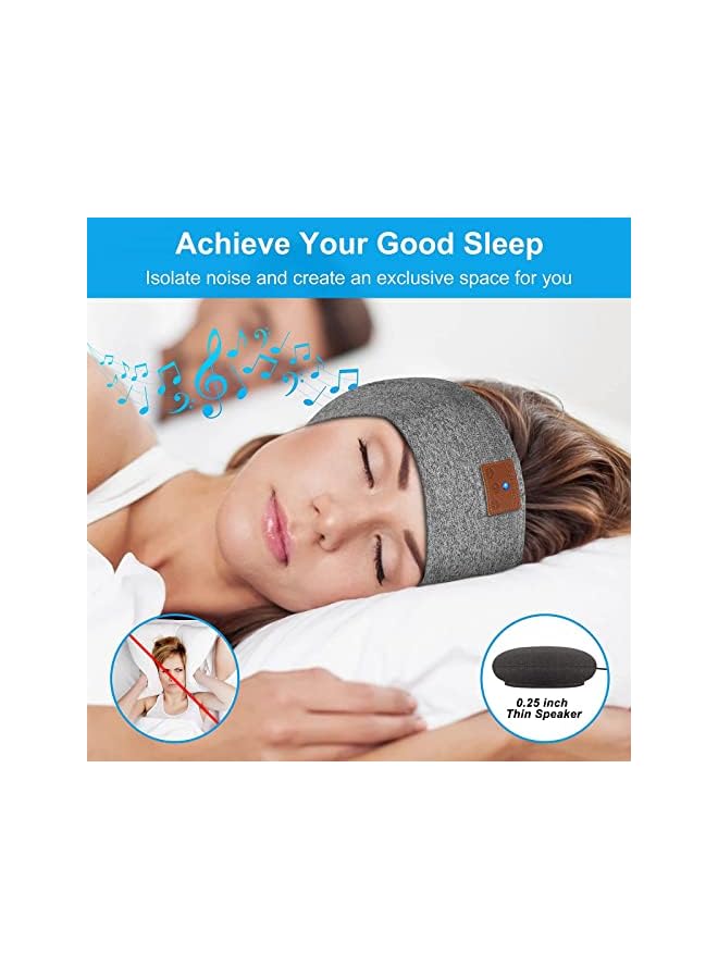 erorex Sleep Headphones 2022 Bluetooth Headband Headphones With Hd Speakers And Mic Perfect For Side Sleepers Sleeping Calling Jogging Yoga Workout Gift Ideas Unisex Hf012 Gray - Image 3
