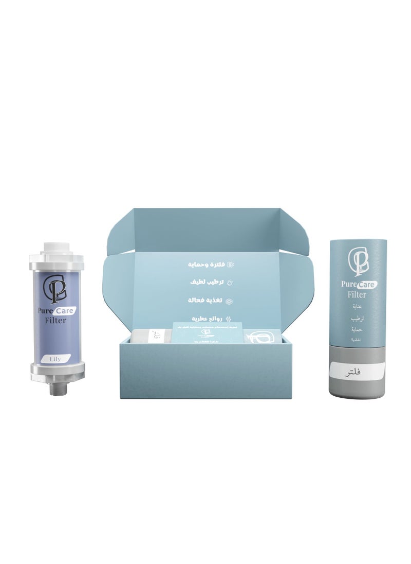 Pure Care Shower Filter to Purify Bathing Water With Vitamin C and Vegetable Oil Extracts The Scent of Iris Flowers  - Image 2