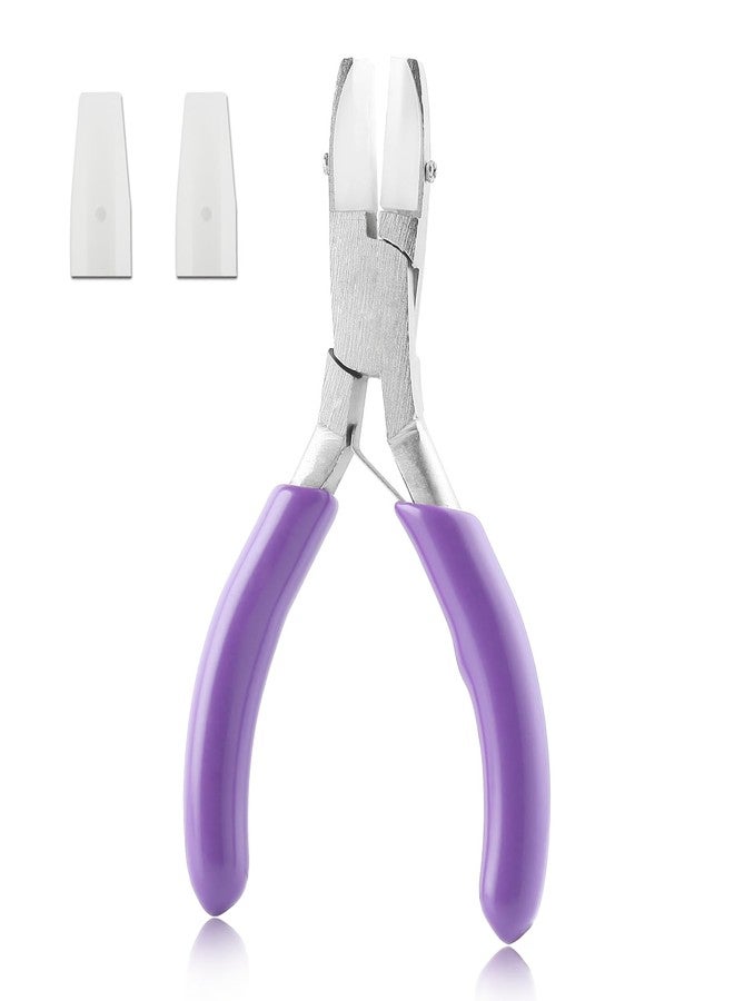 GOLD DEER 3 Inch Flat Nylon Jaw Pliers, Double Nylon Flat Jaw, Purple Handle, Jewelry Making Tools - Image 1