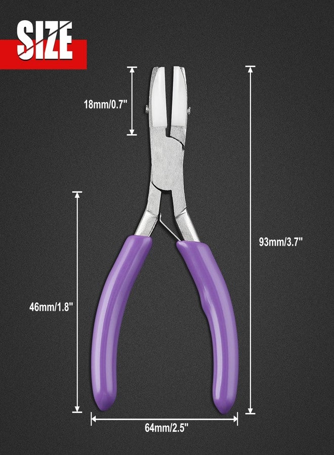GOLD DEER 3 Inch Flat Nylon Jaw Pliers, Double Nylon Flat Jaw, Purple Handle, Jewelry Making Tools - Image 3