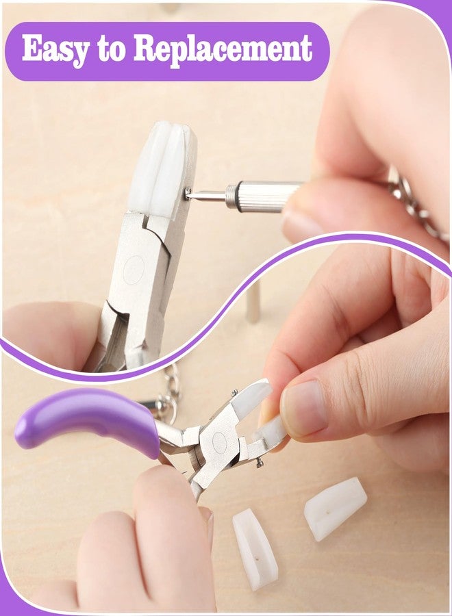 GOLD DEER 3 Inch Flat Nylon Jaw Pliers, Double Nylon Flat Jaw, Purple Handle, Jewelry Making Tools - Image 5