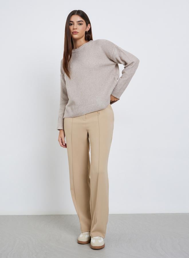 ستايلي سويتر سادة بطول عادي وقصة بوكسي - Image 2