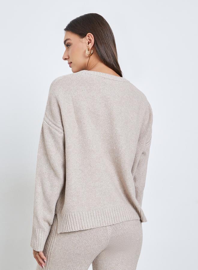 ستايلي سويتر سادة بطول عادي وقصة بوكسي - Image 4