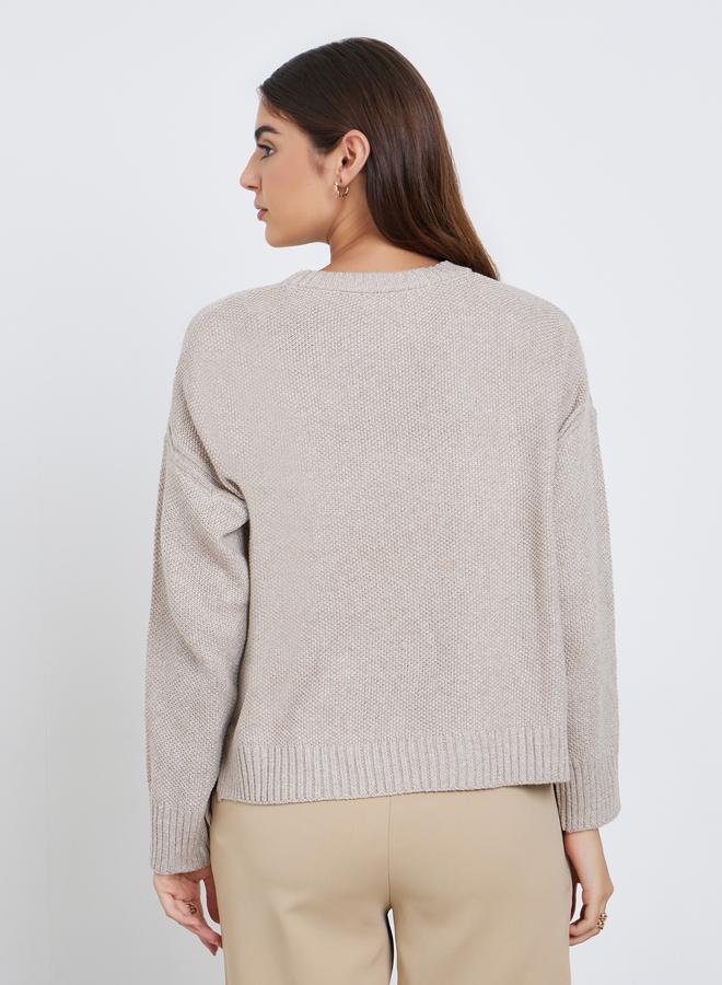 ستايلي سويتر سادة بطول عادي وقصة بوكسي - Image 5