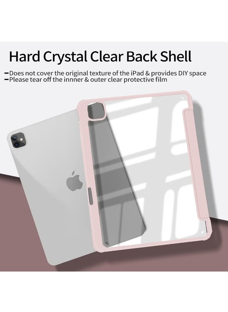 غلاف حماية لجهاز Apple iPad Pro 11 بوصة (2022/2021/2020/2018) مع حامل قلم، [يدعم شحن قلم Apple وTouch ID]، غلاف شفاف واضح مع ميزة النوم/الاستيقاظ التلقائي، باللون الأسود