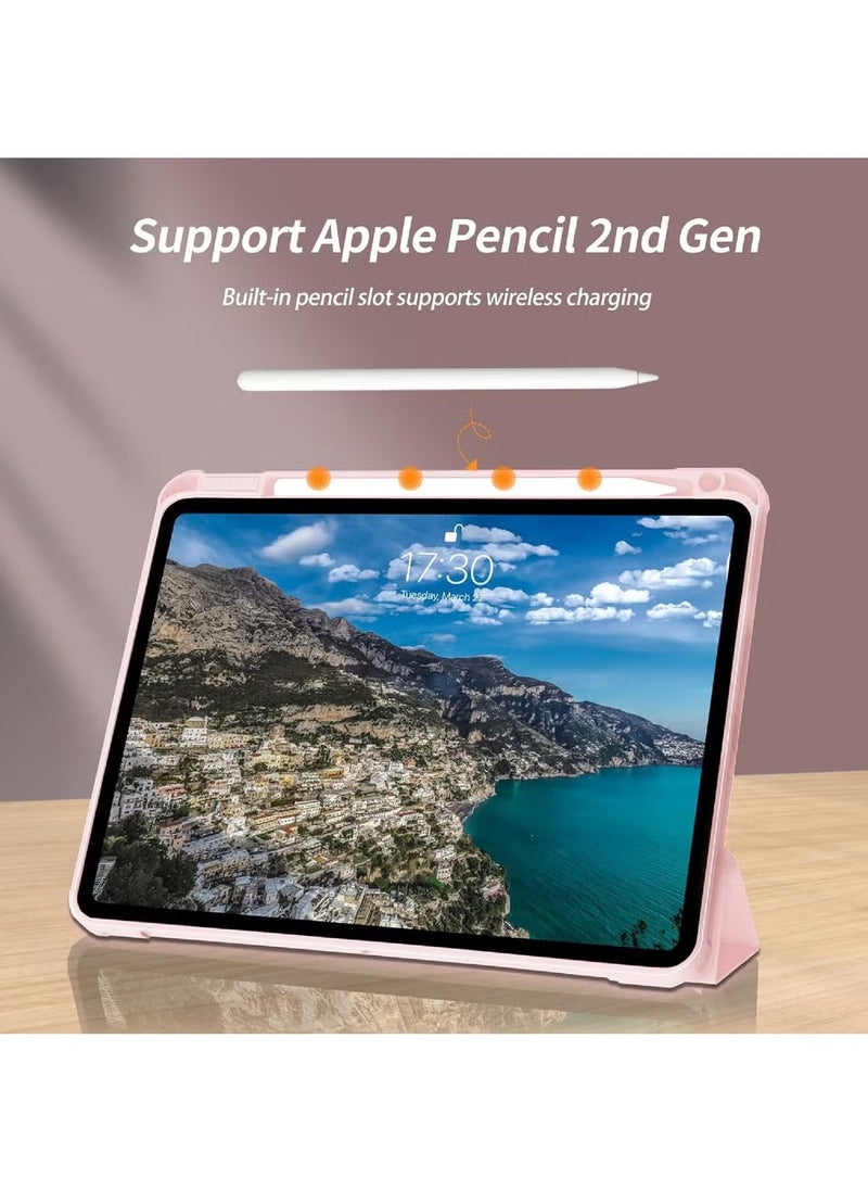 غلاف حماية لجهاز Apple iPad Pro 11 بوصة (2022/2021/2020/2018) مع حامل قلم، [يدعم شحن قلم Apple وTouch ID]، غلاف شفاف واضح مع ميزة النوم/الاستيقاظ التلقائي، باللون الأسود