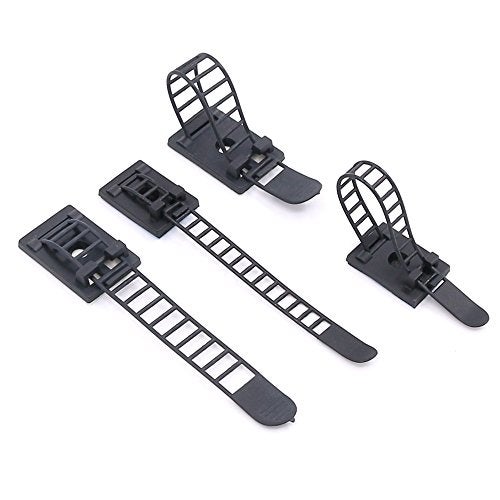 Rustark 50Pcs 2 Sizes Adjustable Self-Adhesive Nylon Cable Straps Cable Ties Cord Clamp for wire management, Large and Small - Image 5
