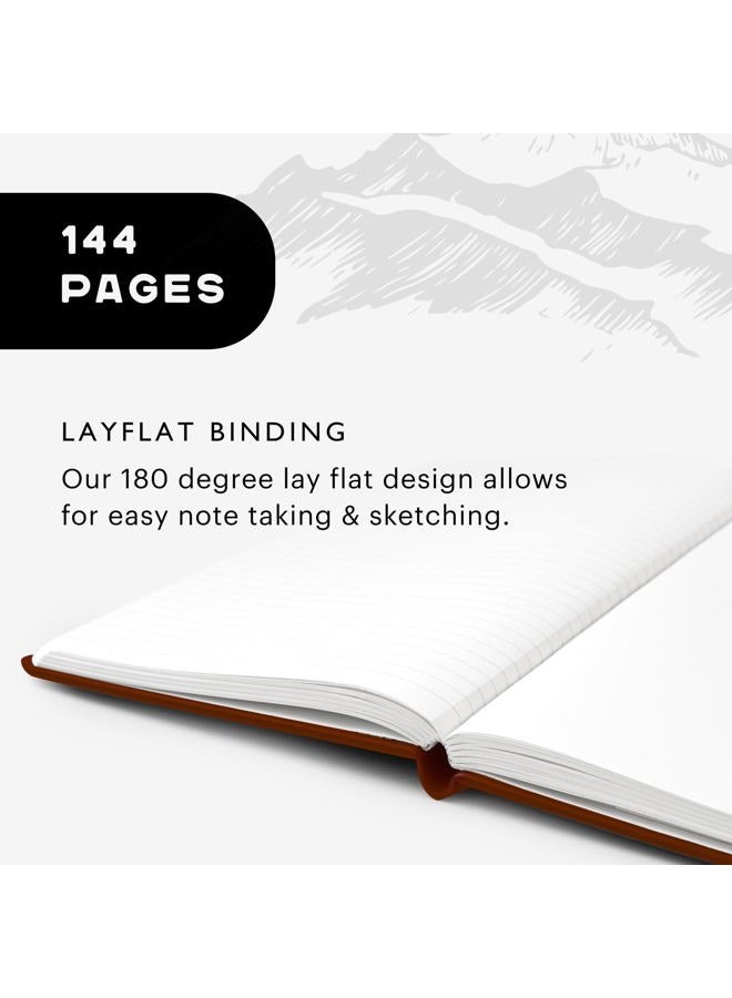 STONE Journal Chef Notebook – Tan Brown 13 × 21 cm Waterproof Paper, 144 Pages, Half Lined & Half Blank, Vegan Leather Hardcover, Kitchen Conversions, Premium Journal - Image 3