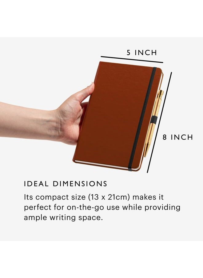 STONE Journal Chef Notebook – Tan Brown 13 × 21 cm Waterproof Paper, 144 Pages, Half Lined & Half Blank, Vegan Leather Hardcover, Kitchen Conversions, Premium Journal - Image 4
