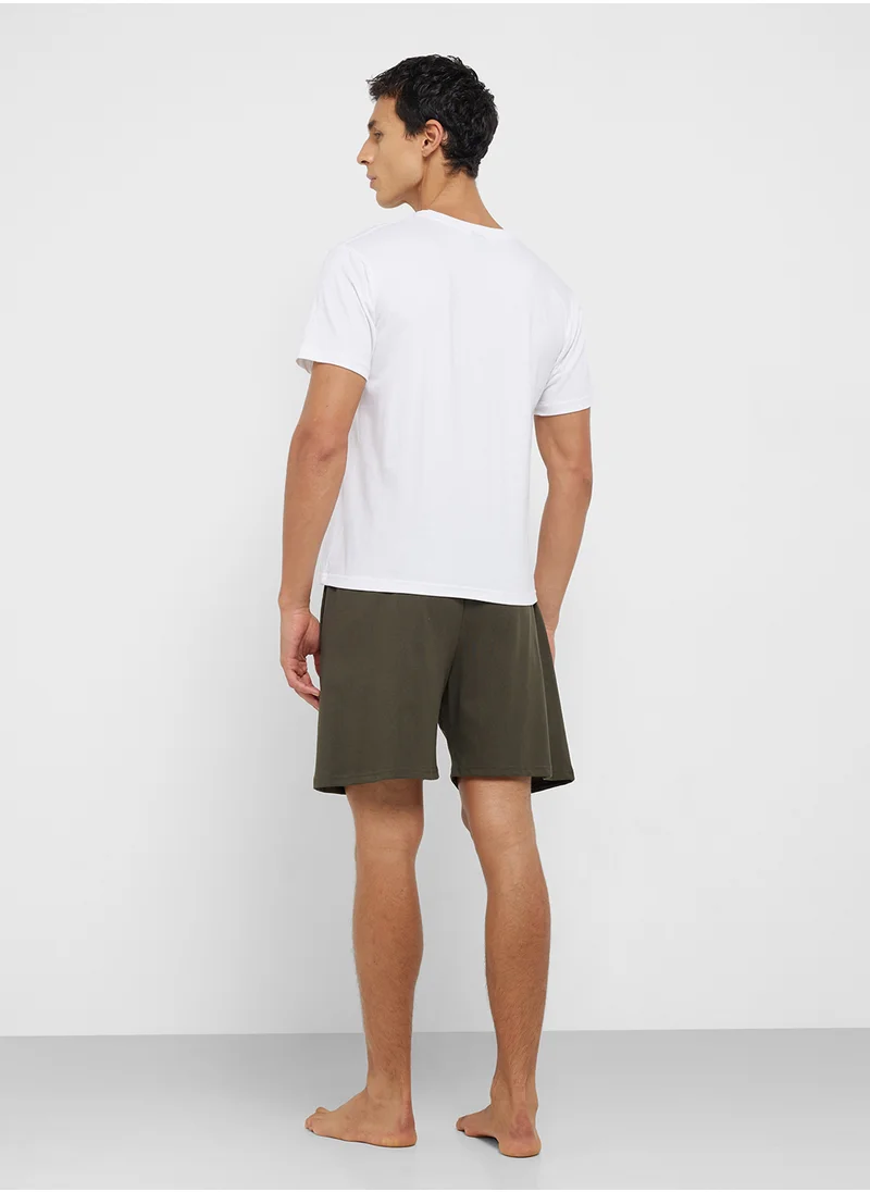 سفنتي فايف Nightwear T-Shirt & Shorts Set