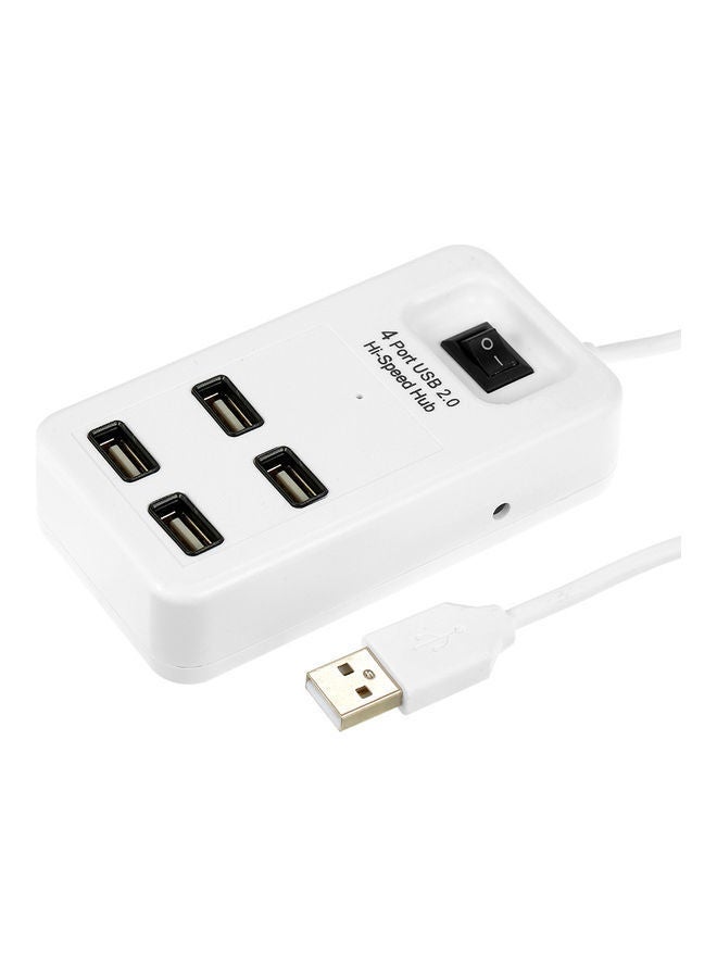 NIBEMINENT 4-Port USB 2.0 Hi-Speed Hub White - Image 1