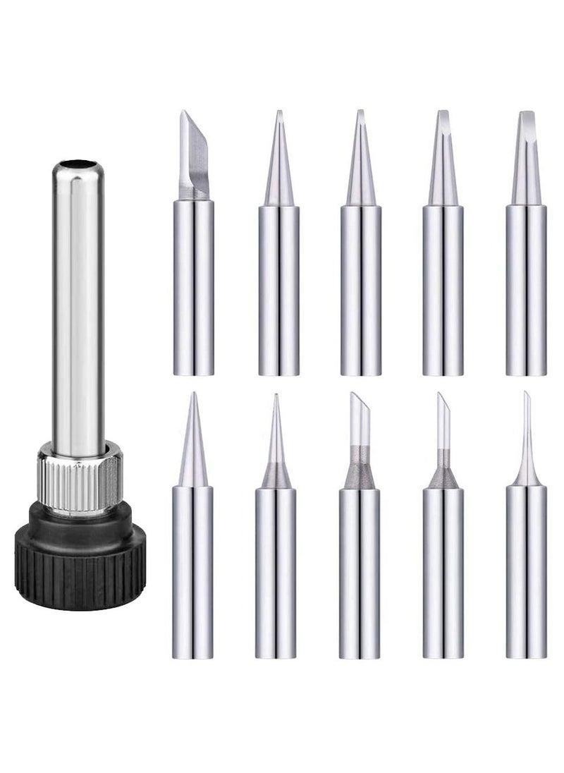 Generic - , 10Pcs 900M Lead-Free Solder Iron Tip Replaceable Soldering Tip Kit with Welding Sleeve for Hakko Quick Aoyue Yihua Maplin ABF Soldering Station - Image 1