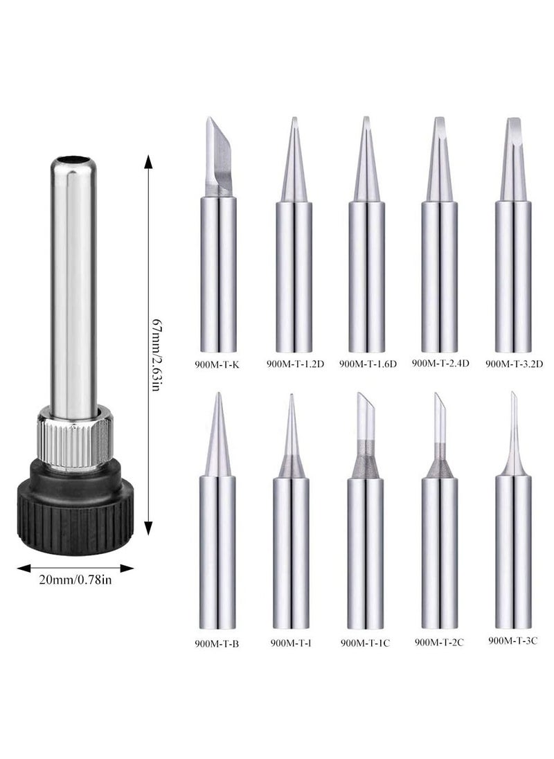 Generic - , 10Pcs 900M Lead-Free Solder Iron Tip Replaceable Soldering Tip Kit with Welding Sleeve for Hakko Quick Aoyue Yihua Maplin ABF Soldering Station - Image 1