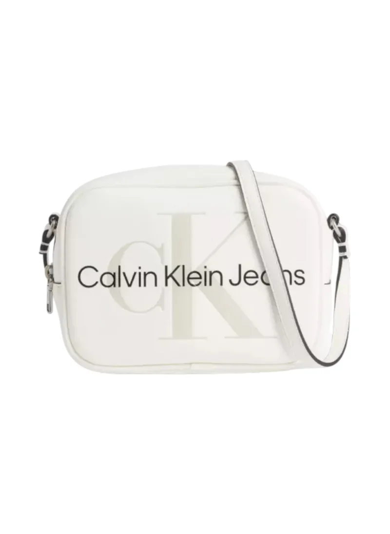 Calvin Klein Jeans Women's Crossbody Camera Bag - Faux Leather, White