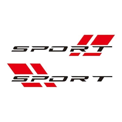 BDZMC 2PCS Car Sport Letter Logo Decal Reflective Vinyl Decal Sticker for Car Side Waterproof Decoration Car Door Decals Car Exterior Accessories for Bumper Body Rear Blackred 2PCS - Image 1