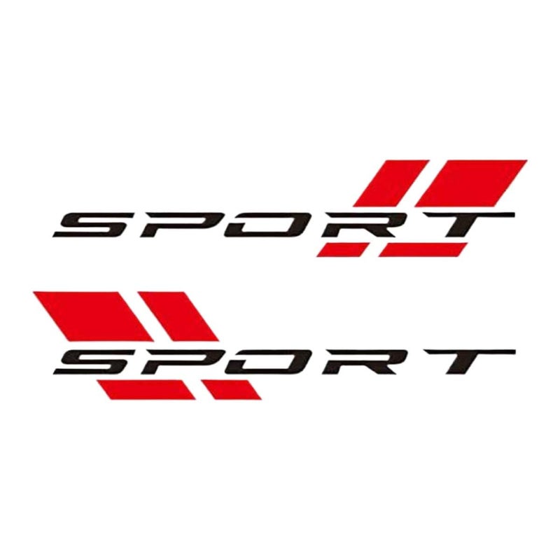 BDZMC 2PCS Car Sport Letter Logo Decal Reflective Vinyl Decal Sticker for Car Side Waterproof Decoration Car Door Decals Car Exterior Accessories for Bumper Body Rear Blackred 2PCS - Image 3