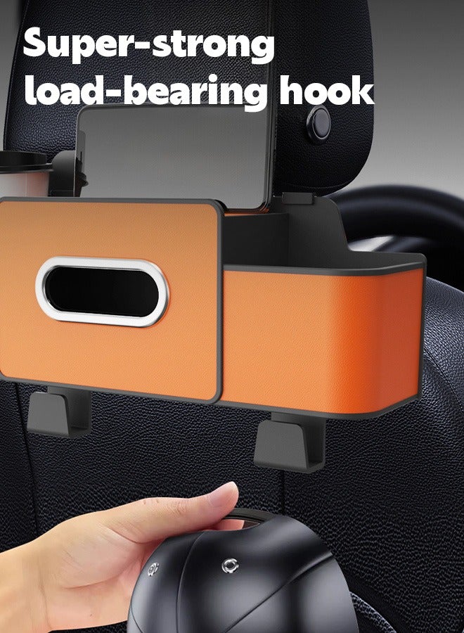 Generic Car Organizers A leather car seat back storage bag with foldable table support, and a multi-pocket hanging storage bag for car seat backs  - Image 5
