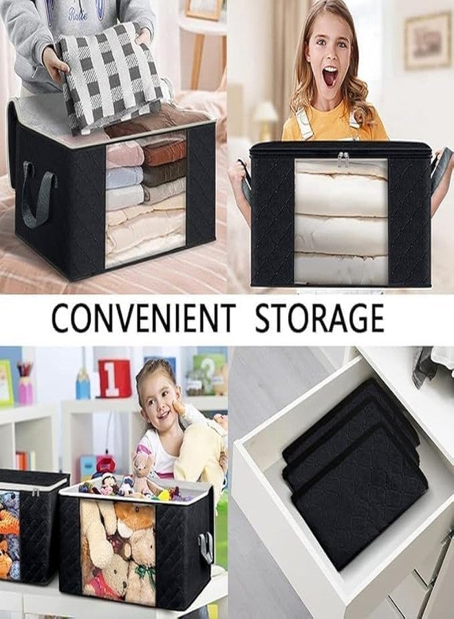 Aldea 84L Closet Storage Boxes – Large Capacity Foldable Closet Organizer with Handles | Space-Saving Clothes, Blanket, Quilt & Bedding Storage Containers, Pack of 2 - Image 5