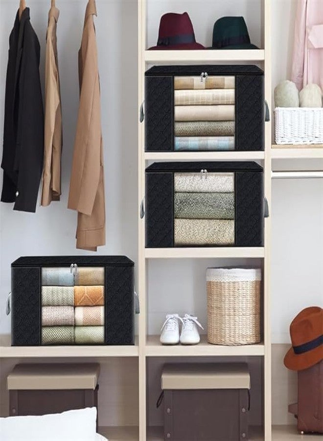 Aldea 84L Closet Storage Boxes – Large Capacity Foldable Closet Organizer with Handles | Space-Saving Clothes, Blanket, Quilt & Bedding Storage Containers, Pack of 2 - Image 4