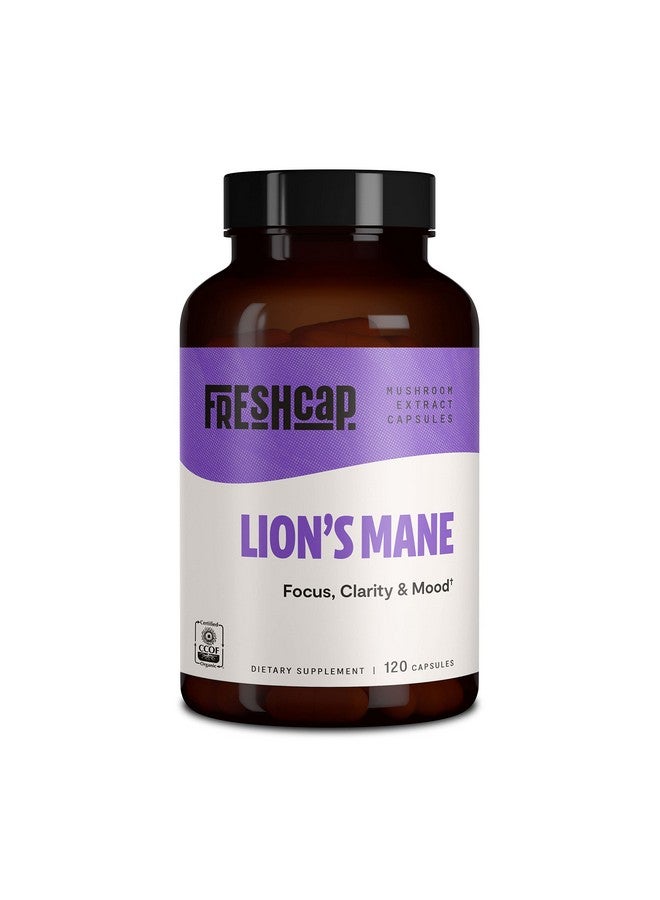 FreshCap Mushrooms Freshcap Lion Mane Mushroom Supplement Natural Nootropic For Brain Health Cognition And Mood Two Month Supply (120 Capsules) Organic And Dual Extracted 1000 Mg - Image 2