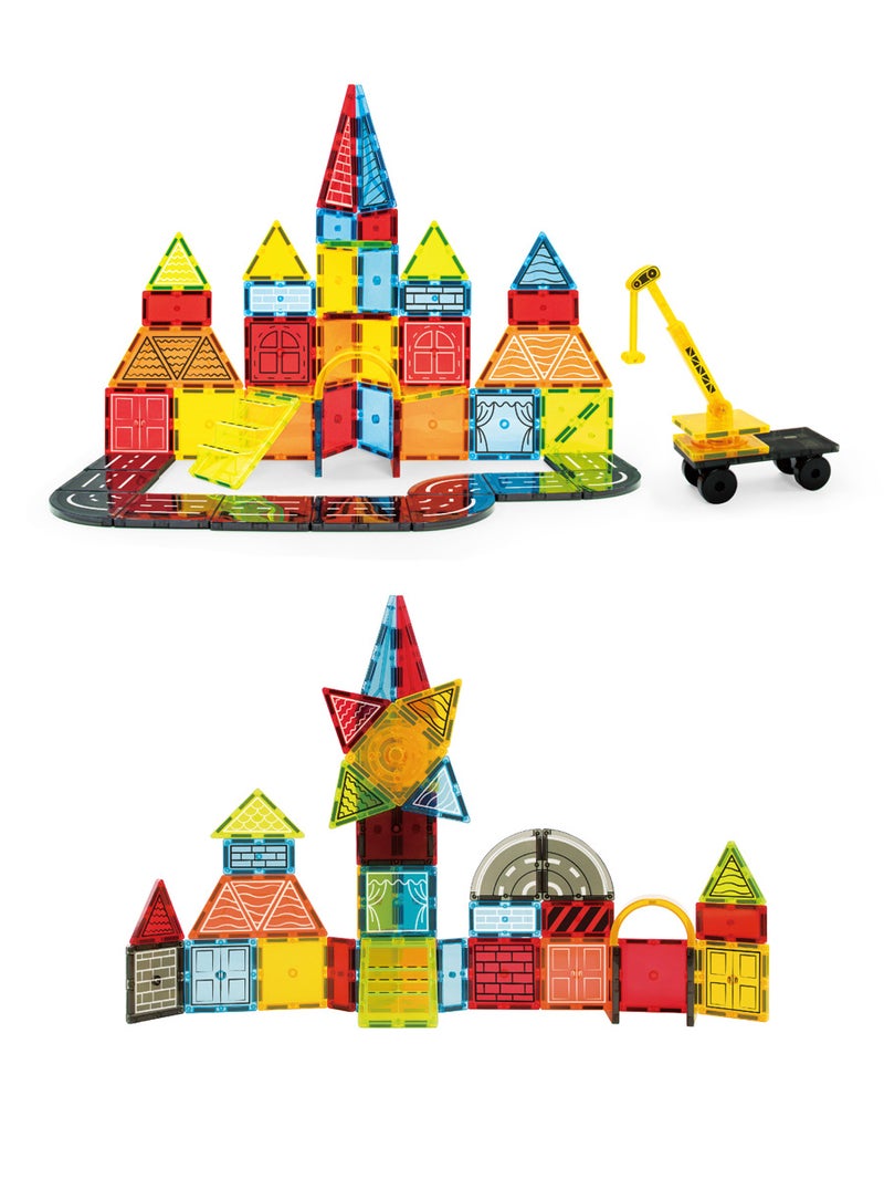 Color Window Magnetic Piece Building Blocks Set Three-Dimensional Magnetic Building Blocks Assembled Track Castle Children'S Educational Toys - Image 3