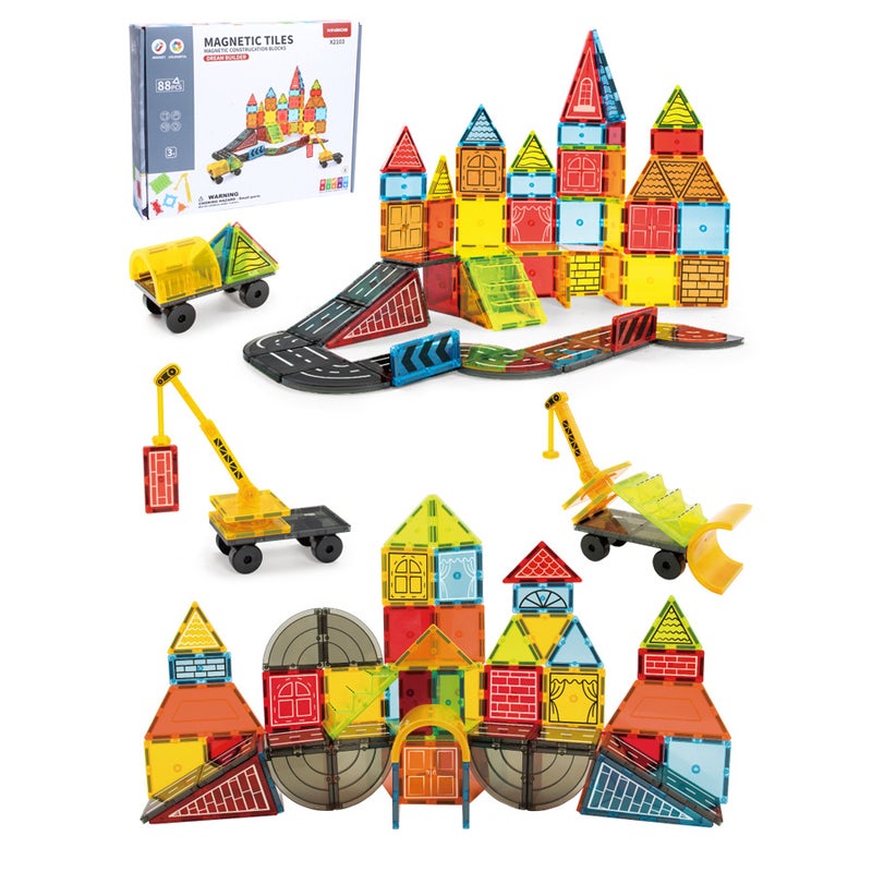 Color Window Magnetic Piece Building Blocks Set Three-Dimensional Magnetic Building Blocks Assembled Track Castle Children'S Educational Toys - Image 2