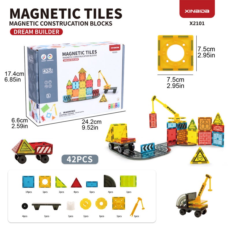 Color Window Magnetic Piece Building Blocks Set Three-Dimensional Magnetic Building Blocks Assembled Track Castle Children'S Educational Toys - Image 1