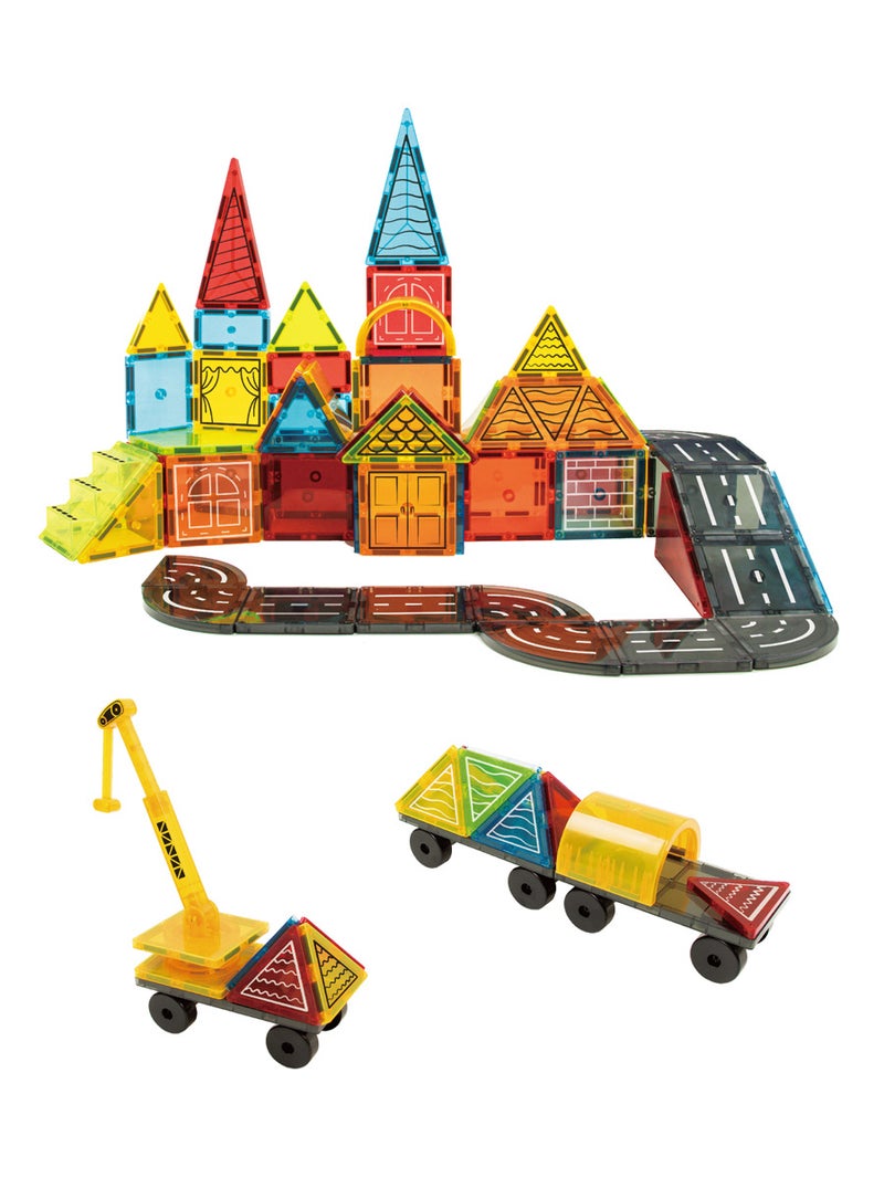Color Window Magnetic Piece Building Blocks Set Three-Dimensional Magnetic Building Blocks Assembled Track Castle Children'S Educational Toys - Image 4
