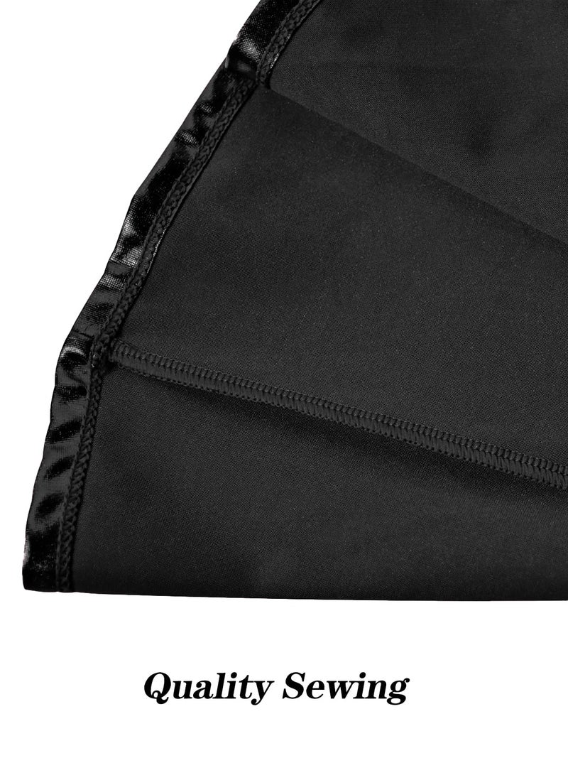Kepblom Women's Metallic Mini Skirt : Sexy Shiny Pleated Skirts for Festival Costumes, Rave Party,Black,S - Image 3