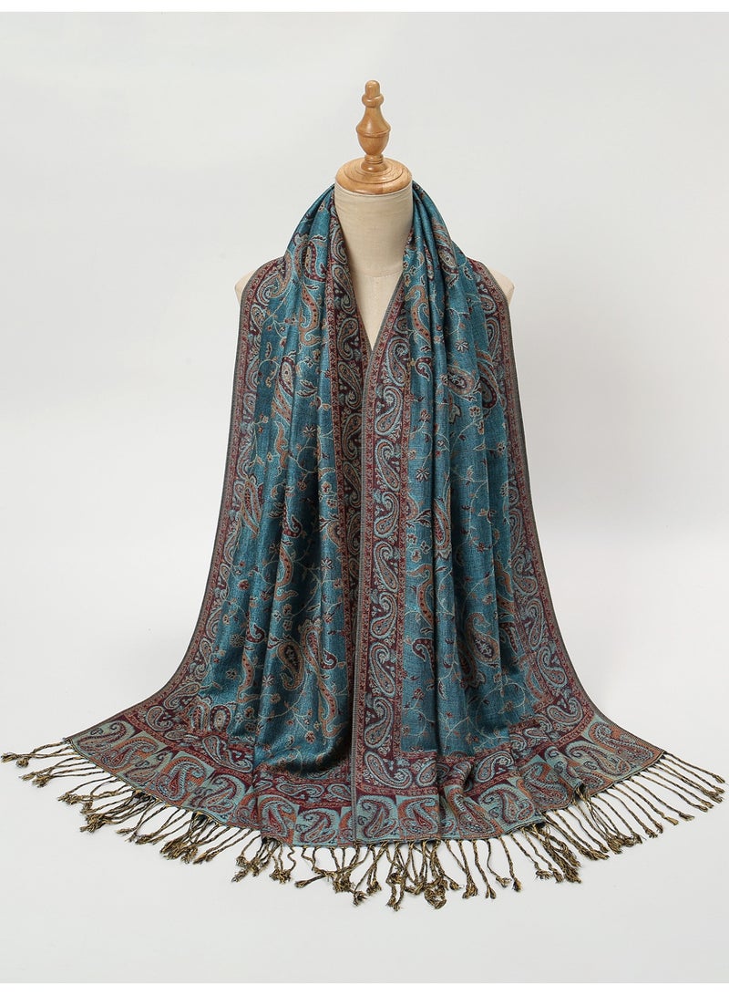 Women Hijab Cashew Printed Scarf Headwrap Full Cover Hijabs  - Image 4