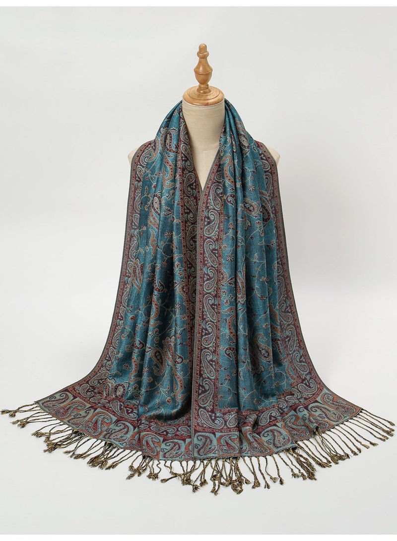 Women Hijab Cashew Printed Scarf Headwrap Full Cover Hijabs - Image 4