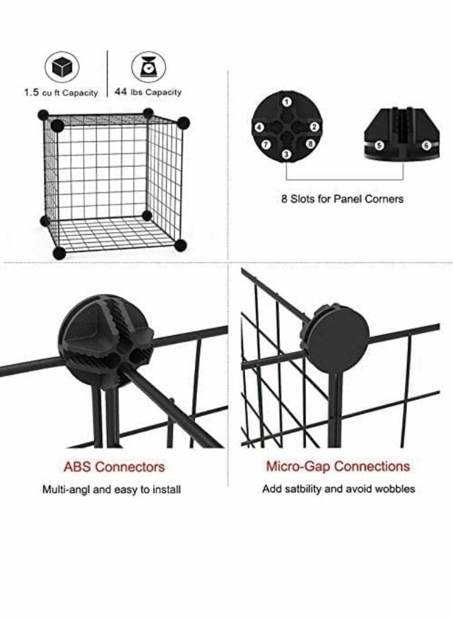 Pet Fence 12 Pieces DIY Metal Wire Pet Playpen Pet Carrier Play Yard Fence for Small Pets  Panels Metal Playpen for Pet - Image 3