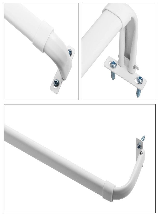 Sratte Curtain Rod Bracket Curtain Rod Single Hardware Brackets Spreader Wall Hooks with Screws Window Hardware Holders for Kitchen Accessories Supply(White,10 Pcs) - Image 5