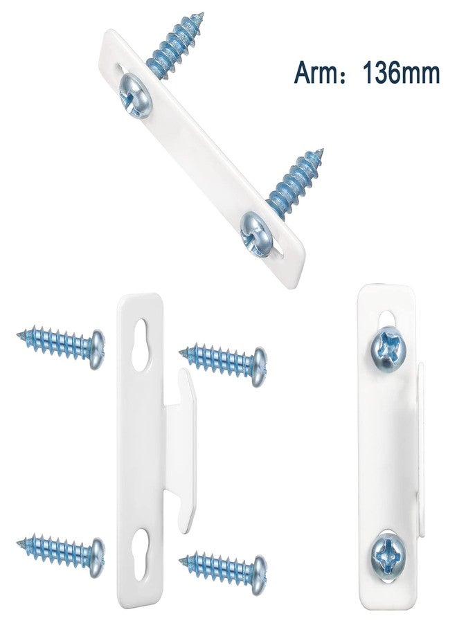 Sratte Curtain Rod Bracket Curtain Rod Single Hardware Brackets Spreader Wall Hooks with Screws Window Hardware Holders for Kitchen Accessories Supply(White,10 Pcs) - Image 3